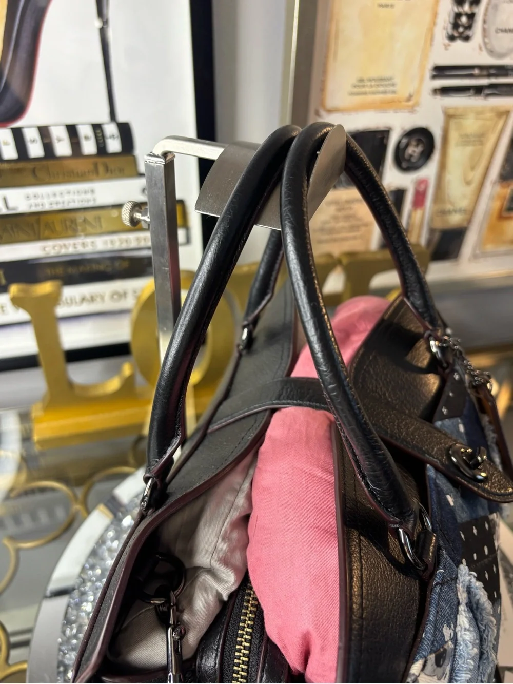 ***Current Carry***Coach Mercer Denim Patchwork Canyon Quilt Satchel
